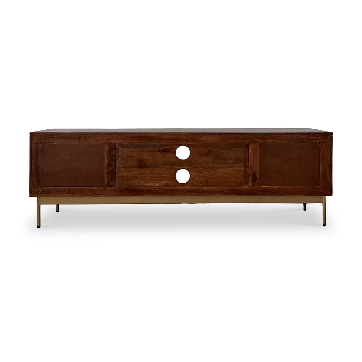 Beau Grooved Mango Wood Large TV Unit