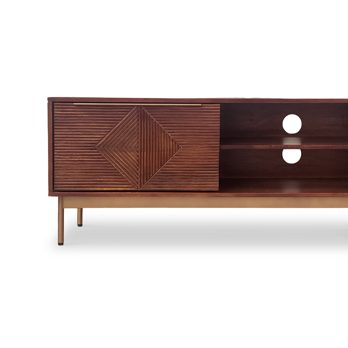 Beau Grooved Mango Wood Extra Large Entertainment Unit