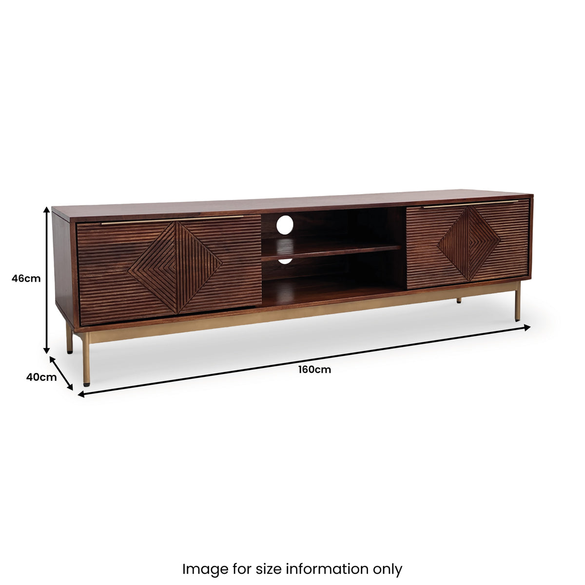 Beau Grooved Mango Wood Corner TV Unit