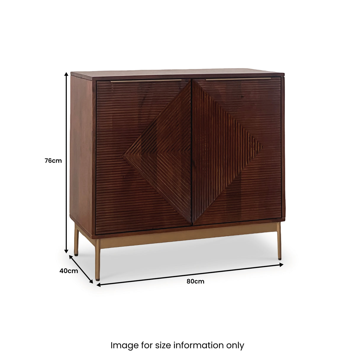 Beau Grooved Mango Wood Small Sideboard
