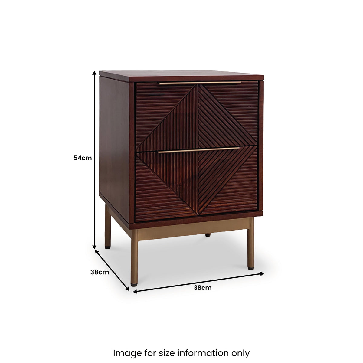 Beau Grooved Mango Wood 2 Drawer Bedside Table