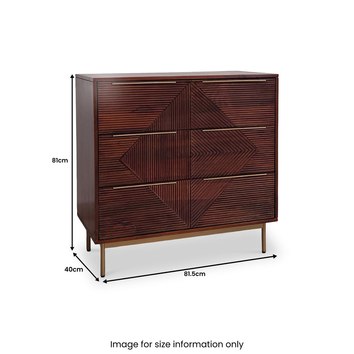 Beau Grooved Mango Wood 3 Drawer Chest of Drawers