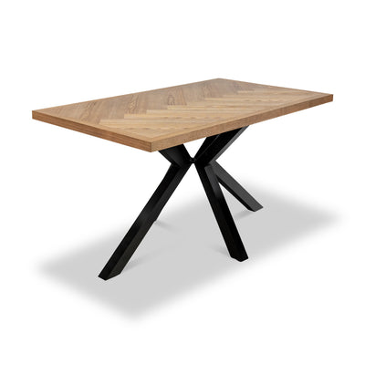 Everly 140cm Ash Herringbone Dining Table