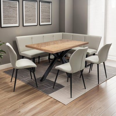 Everly 140cm Ash Herringbone Dining Table