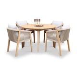 FSC 1 Roma 120cm Round Table 4 Roma Dining Chairs Granite Insert from Roseland Furniture