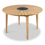 FSC 1 Roma 120cm Round Table 4 Roma Dining Chairs Granite Insert from Roseland Furniture