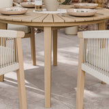 FSC 1 Roma 120cm Round Table w 4 Roma Dining Chairs Concrete Insert from Roseland Furniture