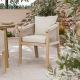 FSC 1 Roma 120cm Round Table w 4 Roma Dining Chairs Concrete Insert from Roseland Furniture