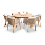 FSC 1 Roma 150cm Round Table w 6 Roma Dining Chairs from Roseland Furniture