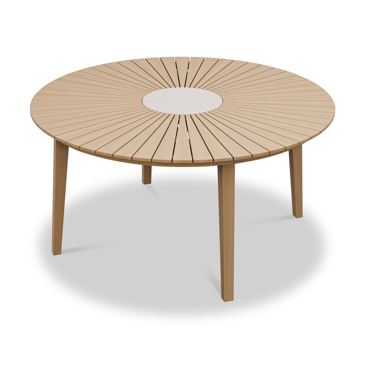 FSC 1 Roma 150cm Round Table w 6 Roma Dining Chairs Concrete Insert from Roseland Furniture
