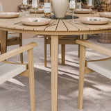 FSC 1 Roma 150cm Round Table w 6 Roma Rope Stacking Chairs Granite Insert from Roseland Furniture