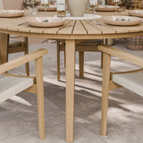 FSC 1 Roma 150cm Round Table w 6 Roma Rope Stacking Chairs Concrete Insert from Roseland Furniture
