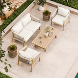 Roma FSC 4 Seater Double Lounge Set with Rectangular Coffee Table from Roseland Furniture