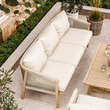 Roma FSC 5 Seater Triple Lounge Set with Rectangular Coffee Table from Roseland Furniture