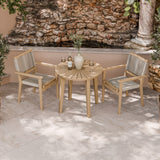 FSC 1 Roma 80cm Round Bistro Table w Roma Rope Stacking from Roseland Furniture