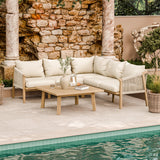 FSC 1 Roma Corner Set with 90cm Square Coffee Table from Roseland Furniture