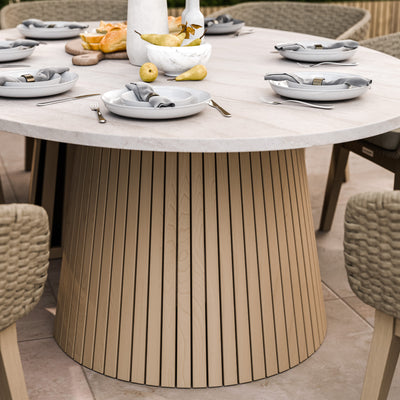 Saturn 8 Seater Ellipse D Conical Dining Set with Eden Dawn Dining Chairs