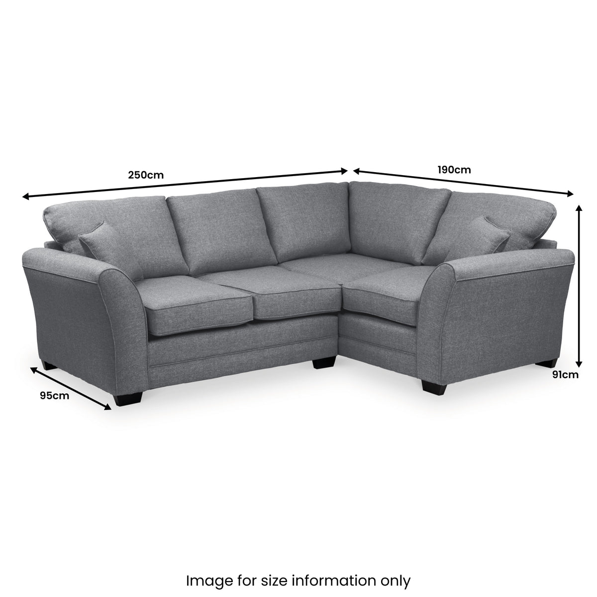 St Ives Corner Sofa in Charcoal by Roseland Furniture