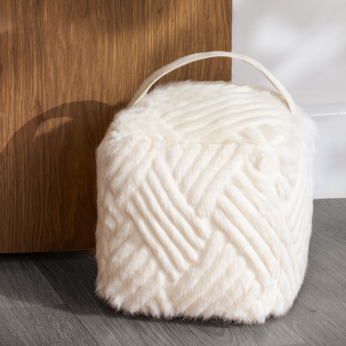 Sonnet Ecru Faux Fur Doorstep for living room or bedroom