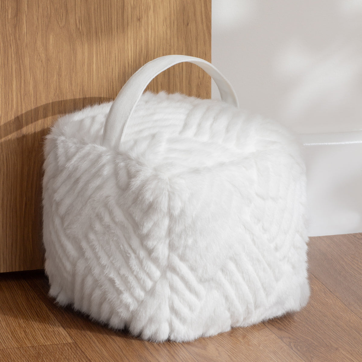Sonnet White Faux Fur Doorstep for living room or bedroom