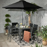 Sorrento 6 Seater Dining with Parasol from Roseland Furniture