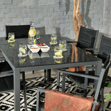 Sorrento 6 Seater Dining with Parasol from Roseland Furniture