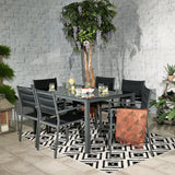 Sorrento 6 Seater Dining with Parasol from Roseland Furniture