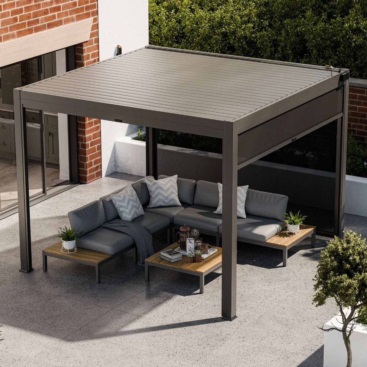 Sparta 3x3m Pergola Close1 from Roseland Furniture