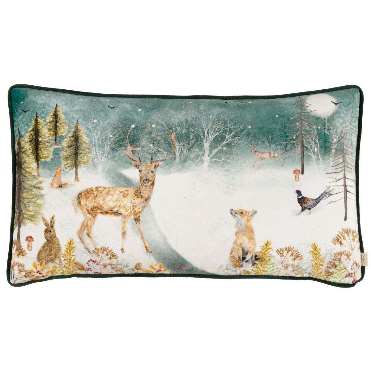 Stag Winter 50cm Bolster Cushion by Roseland Furniture