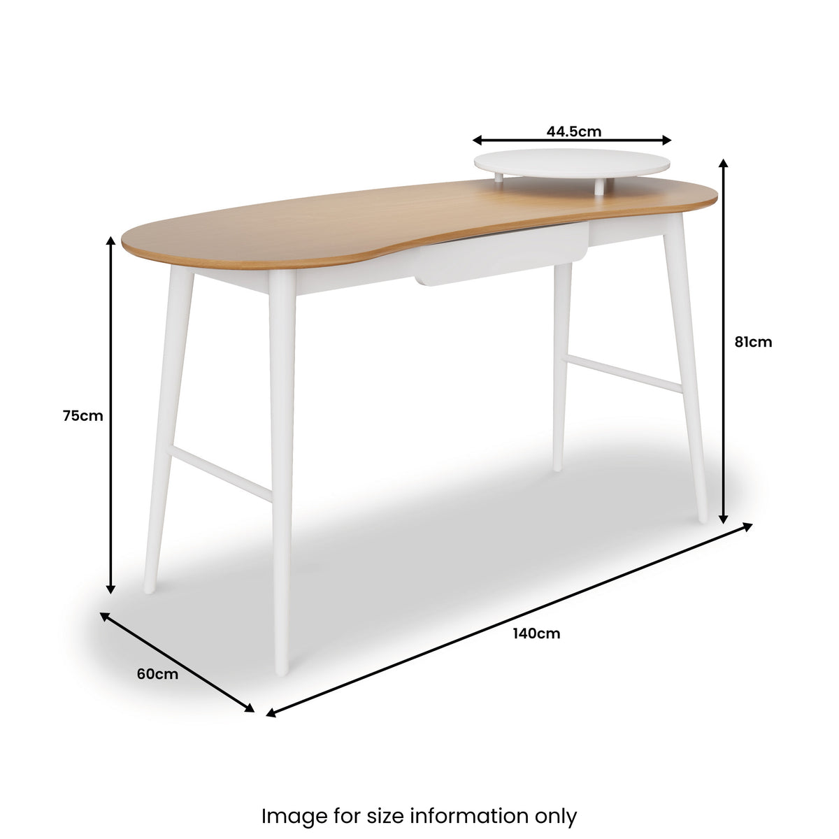 Sara 1 Drawer Desk dimensions