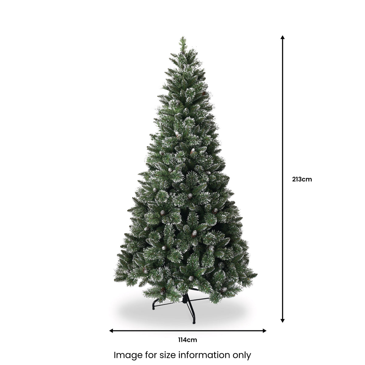 Shimmery Bristle 7ft Christmas Tree with Cones & Silver Glitter from Roseland