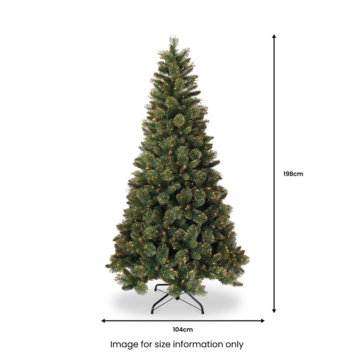Shimmery Golden Warm White LED Bristle Pine Christmas Tree from Roseland