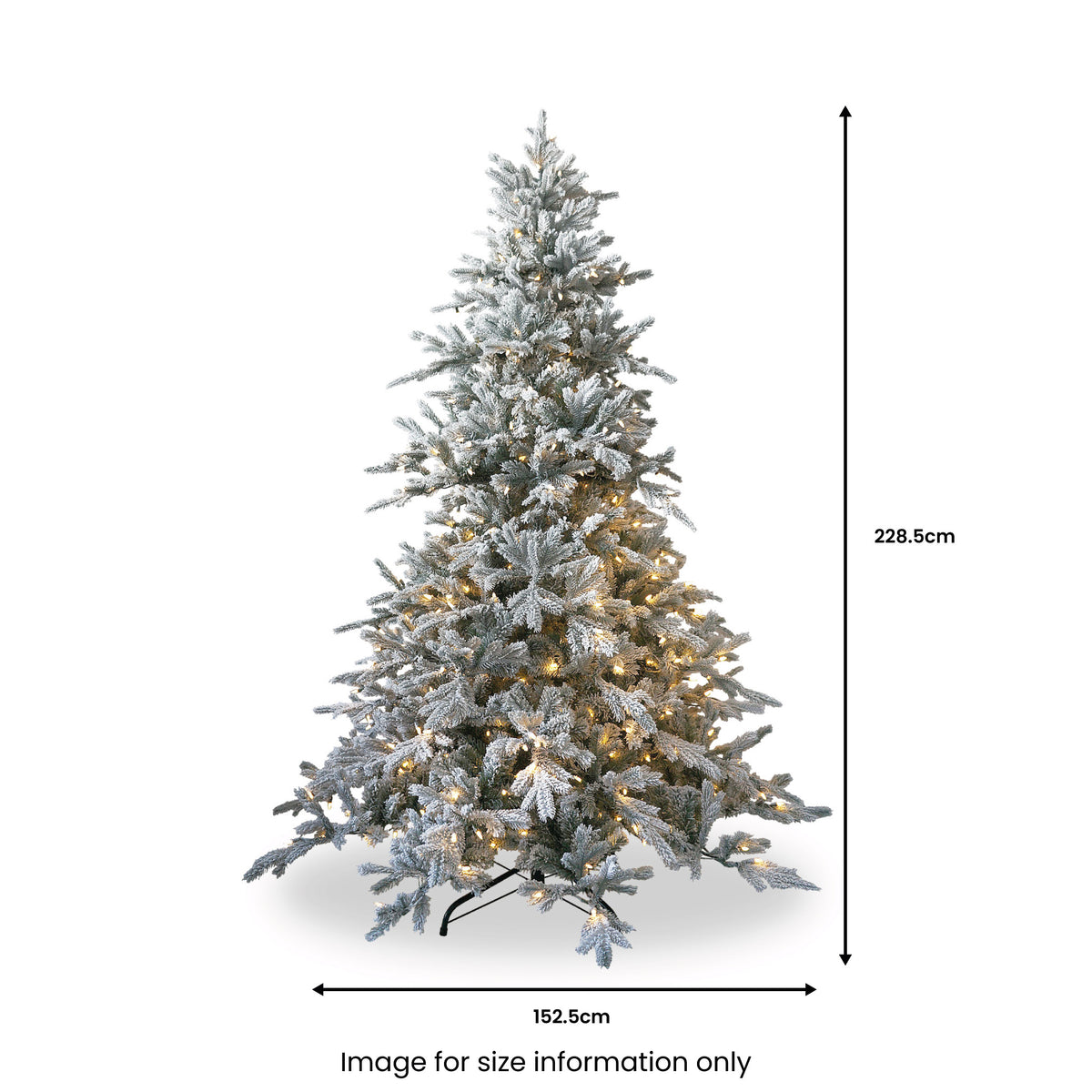 Snowy Lancaster Fir Warm White LED 7.5ft Christmas Tree from Roseland