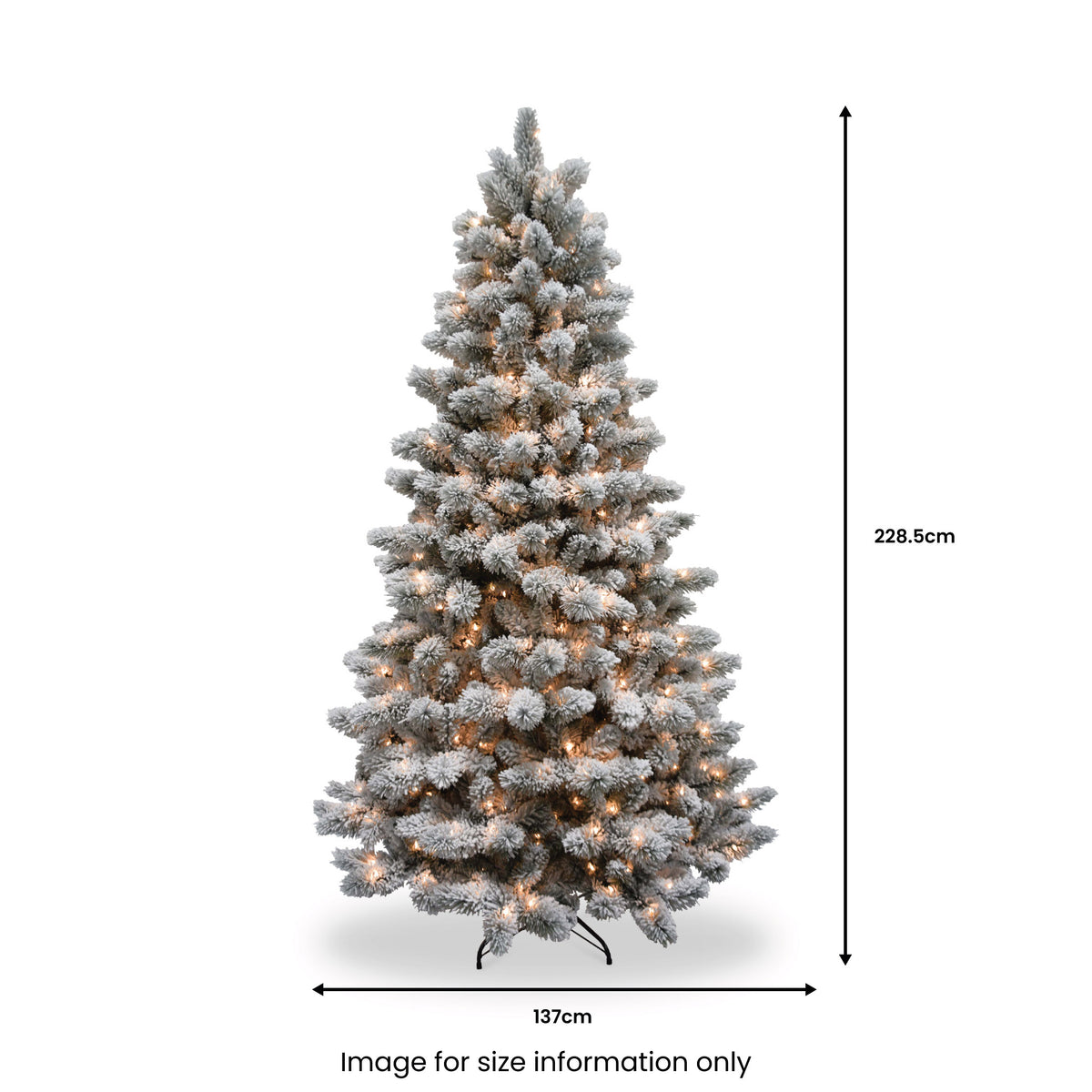 Snowy Smithfield Warm White LED Flocked Christmas Tree from Roseland