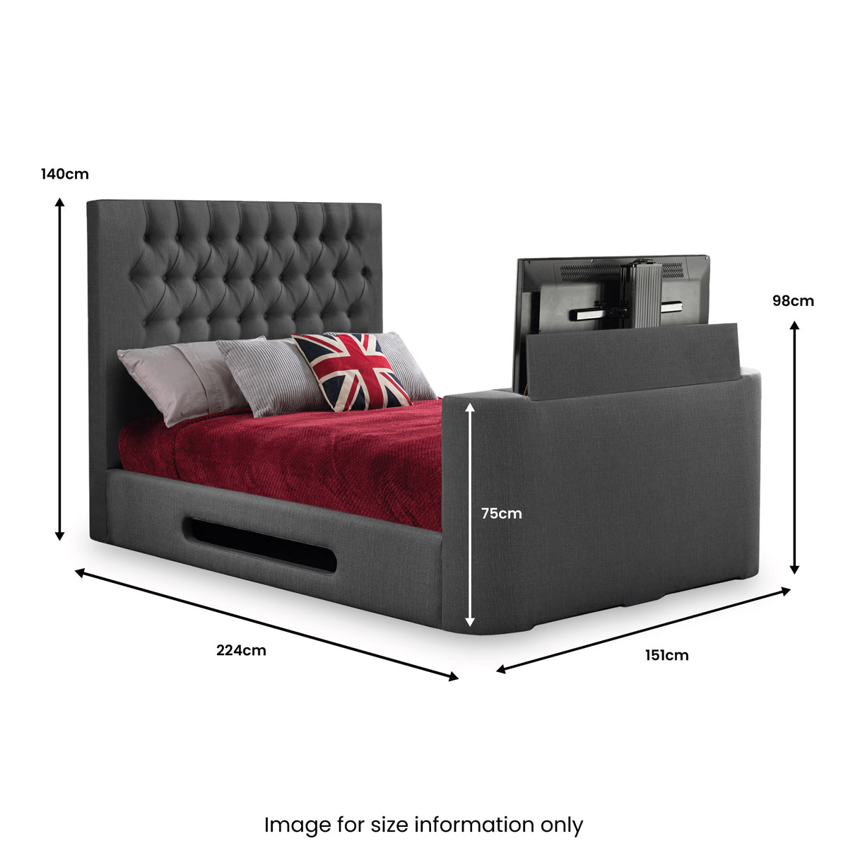 Tilly Faux Linen TV Bed from Roseland Furniture