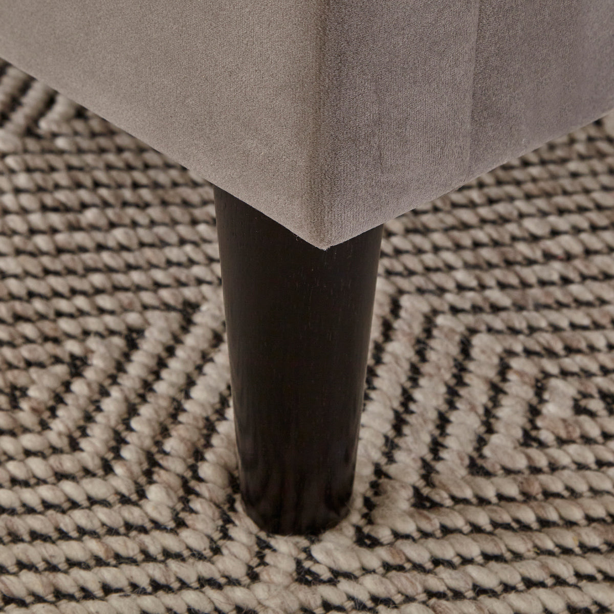 Harrow Bed Frame close up of foot from Roseland Furniture