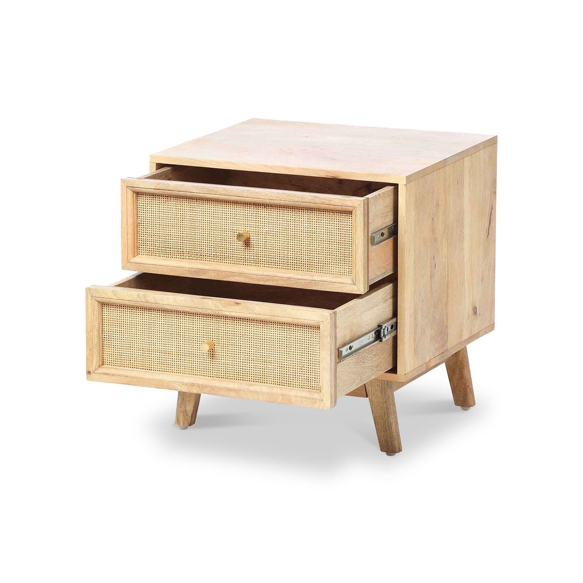 Venti Mango and Cane 2 Drawer Bedside from Roseland Furniture