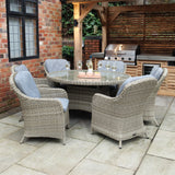 Wentworth 6 Seat Deluxe Rattan Dining Set from Roseland Furniture