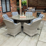 Wentworth 6 Seat Deluxe Rattan Dining Set from Roseland Furniture