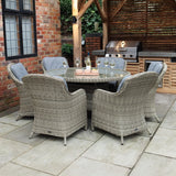 Wentworth 6 Seat Deluxe Rattan Dining Set from Roseland Furniture