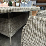 Wentworth 6 Seat Ellipse High Back Rattan Dining Set from Roseland Furniture