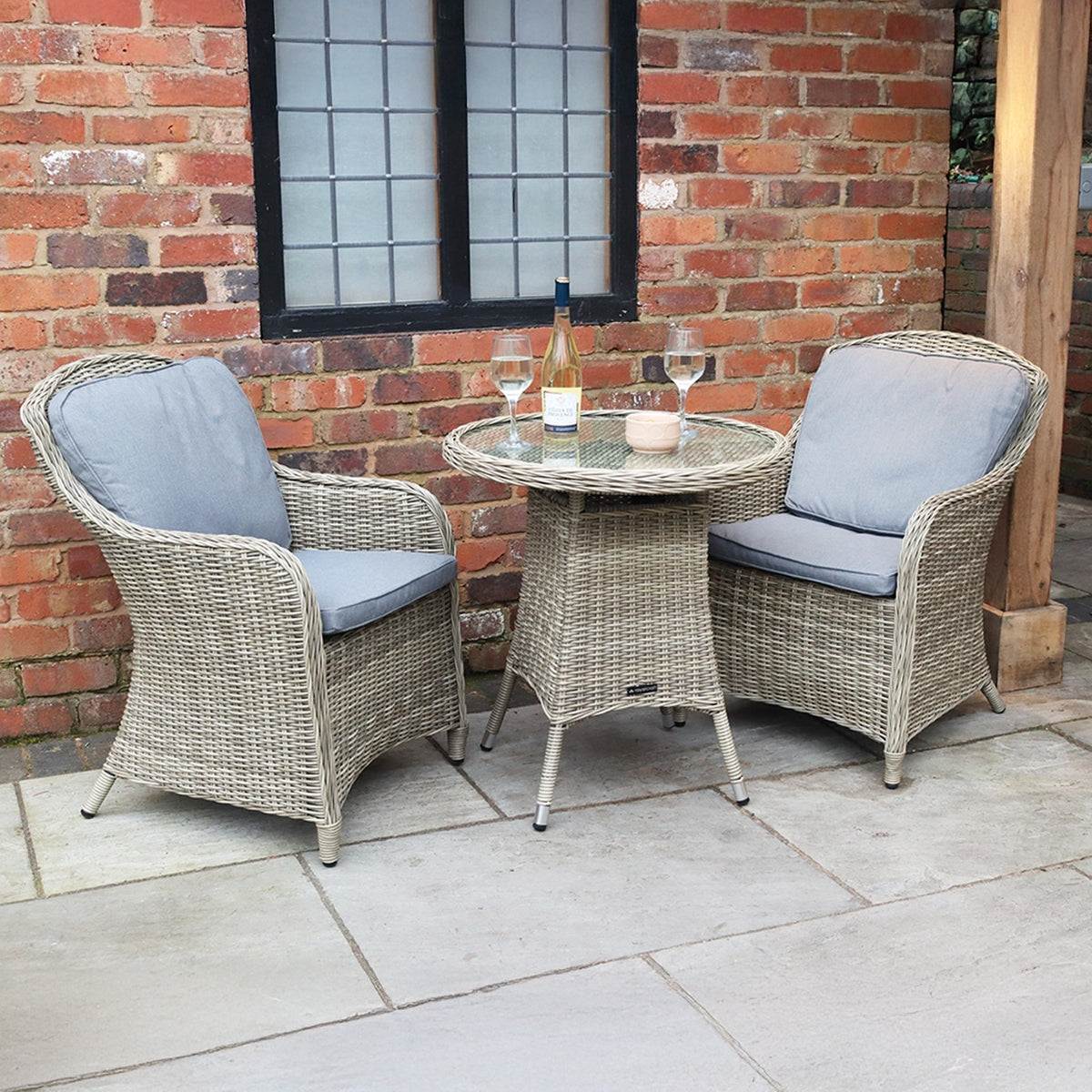 Wentworth 2 Seat Delux Rattan Bistro Set from Roseland Furniture