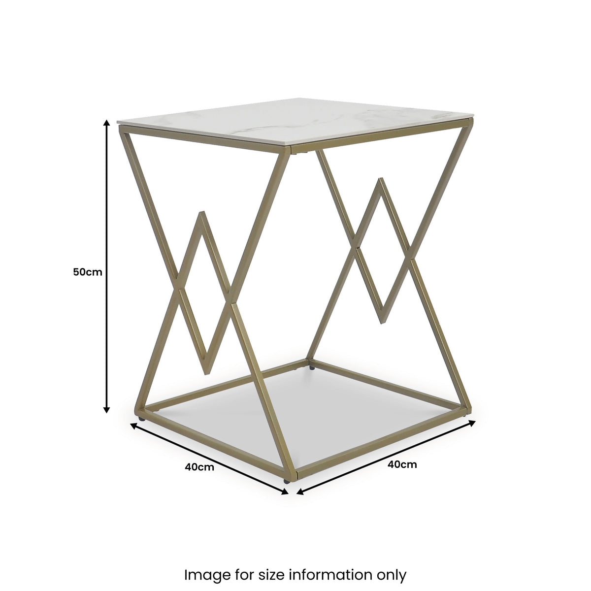 Wildon Faux Marble Side Table dimensions