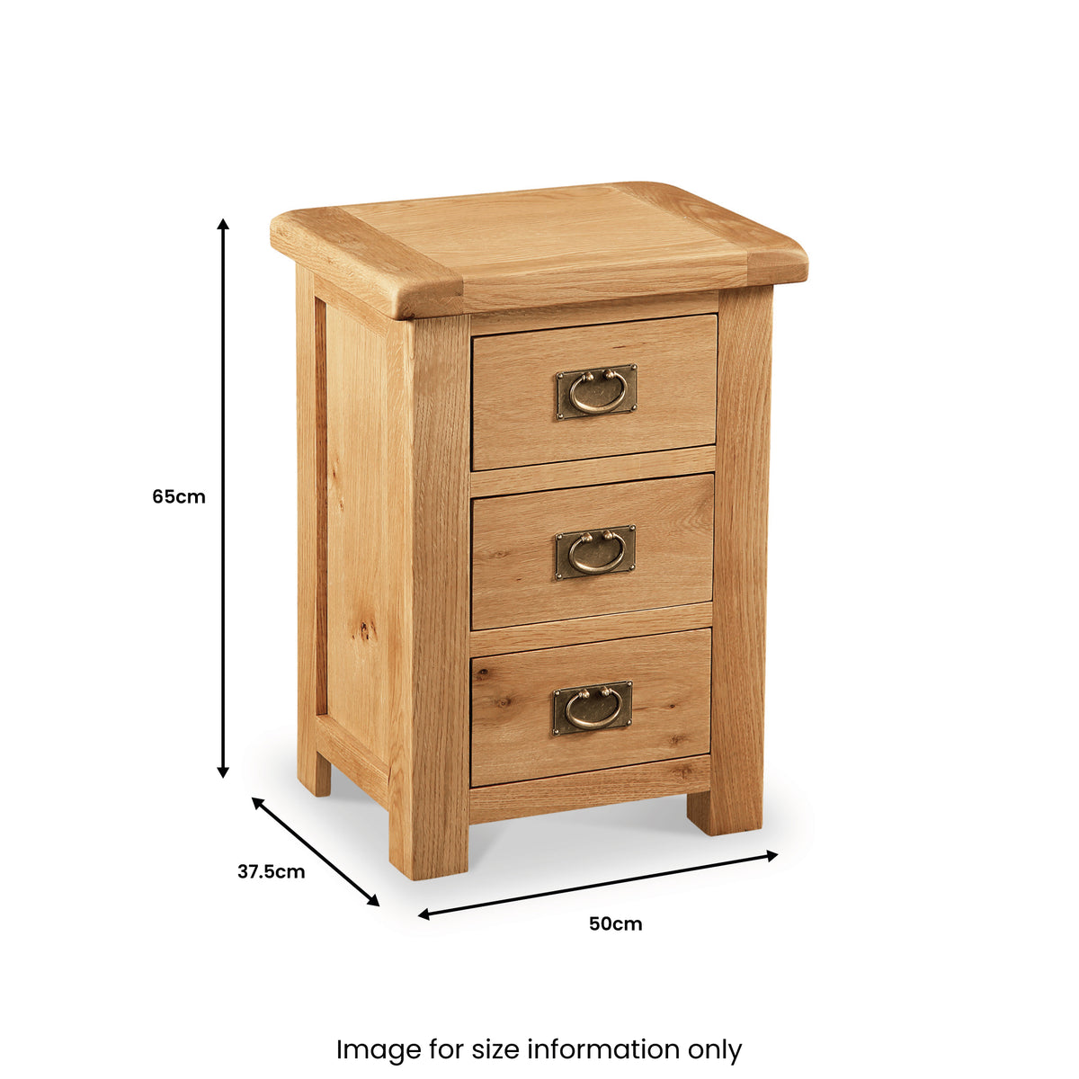 Zelah Oak Wide Bedside Table by Roseland Furniture