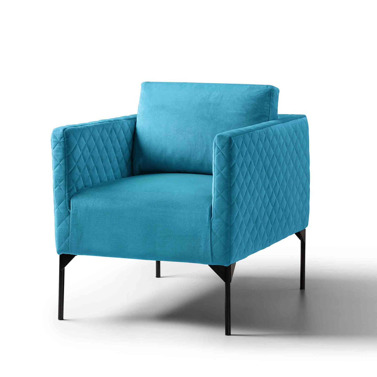 Bali Lagoon Blue Velvet Accent Armchair