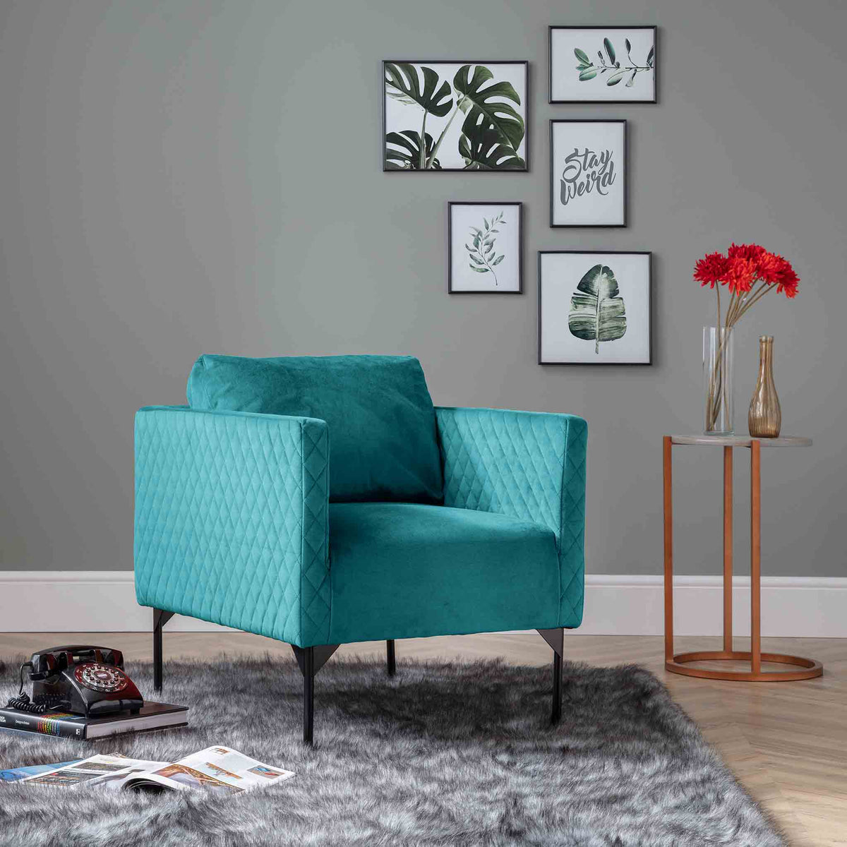 Bali Lagoon Velvet Accent Chair lifestyle image