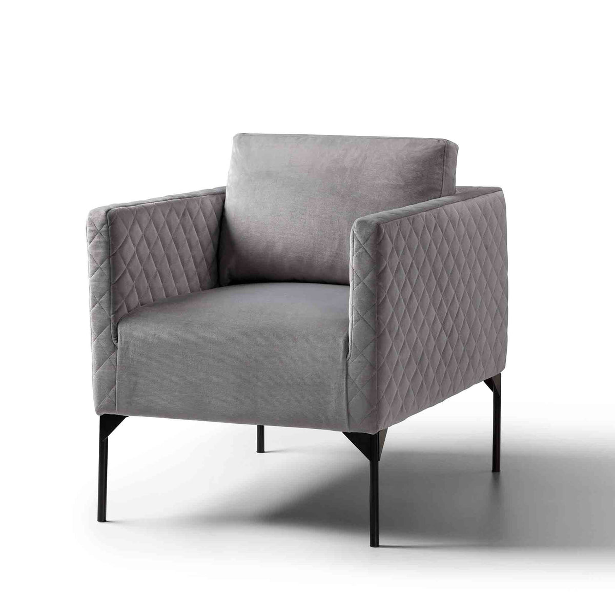 Bali Grey Velvet Accent Armchair