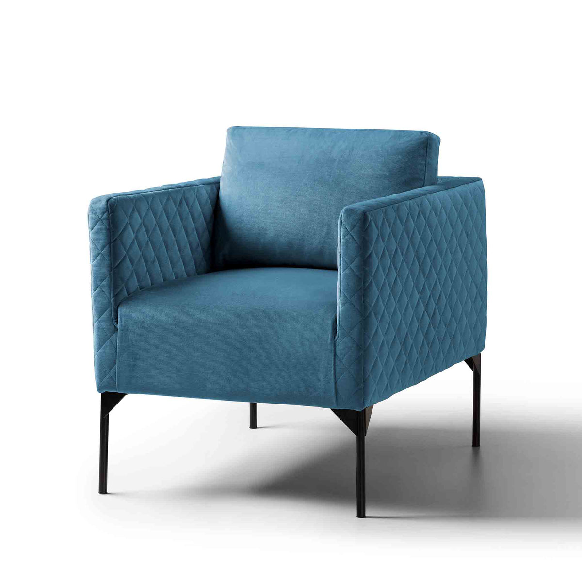 Bali Peacock Blue Velvet Accent Armchair