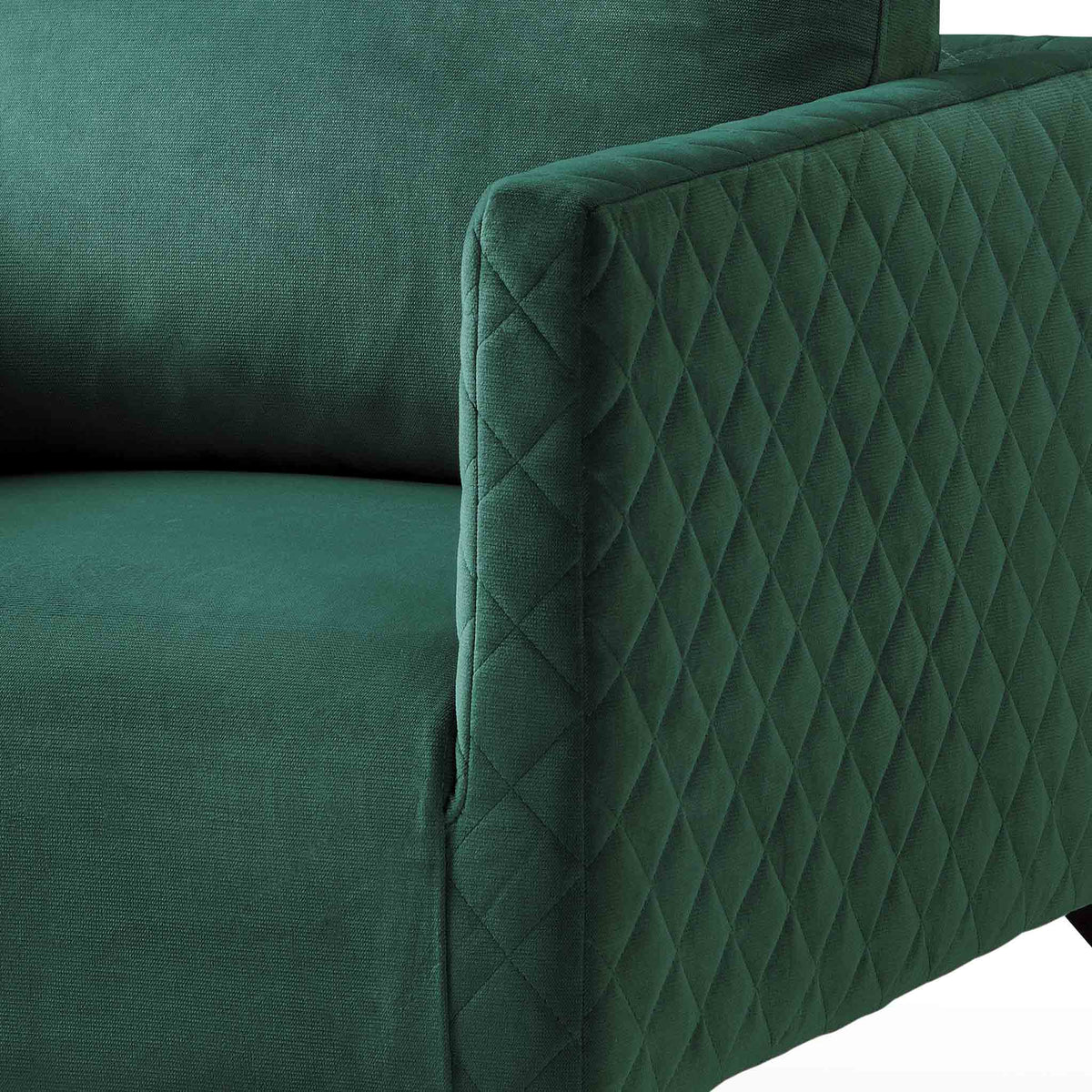 close up of diamond stitching on the Bali Jasper Velvet Accent Chair