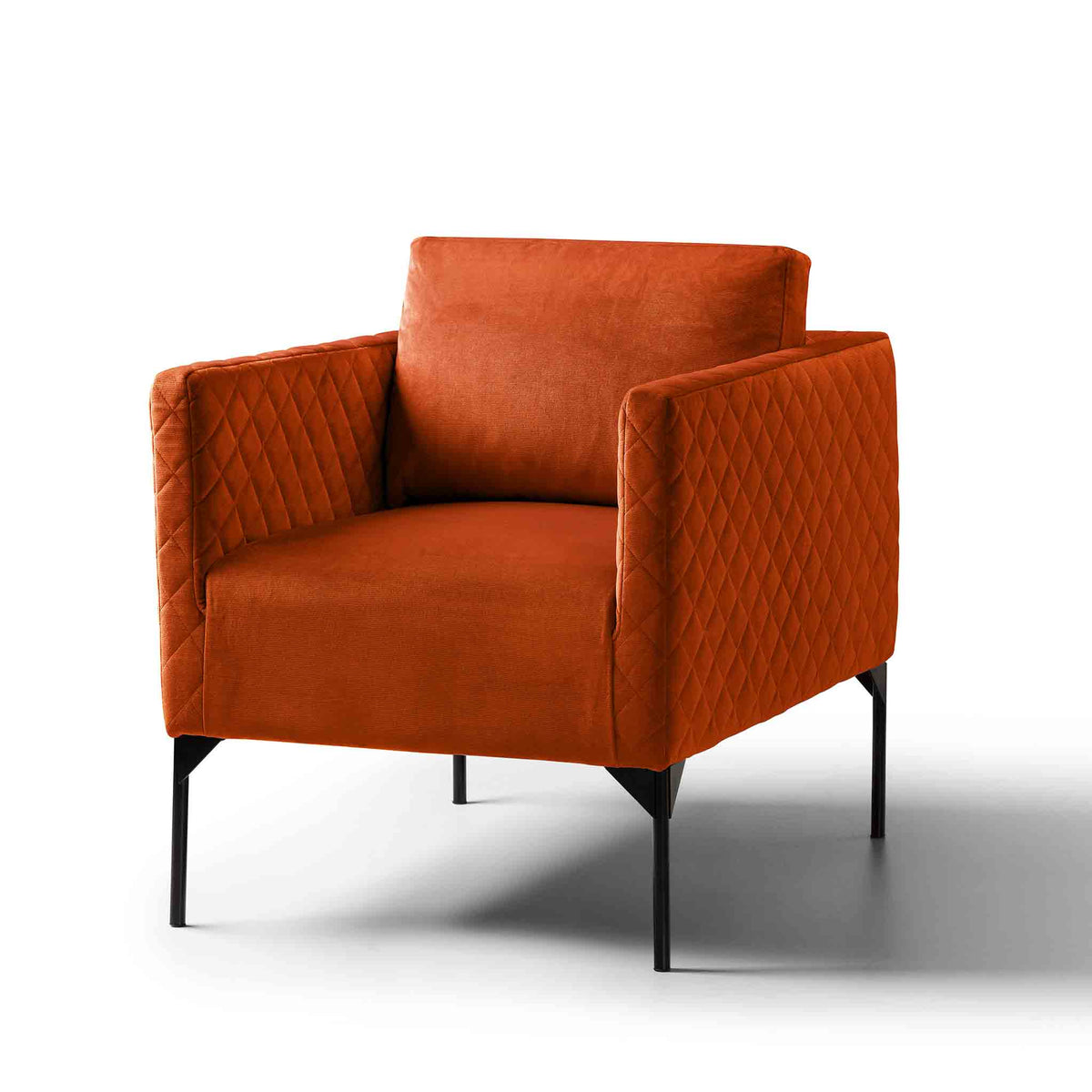 Bali Apricot Orange Velvet Accent Armchair